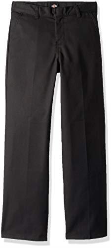 Dickies Boy's Flex Waist Flat Front Pants, Black, 14