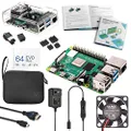 Vilros Raspberry Pi 4 4GB Complete Kit with Clear Transparent Fan Cooled Case