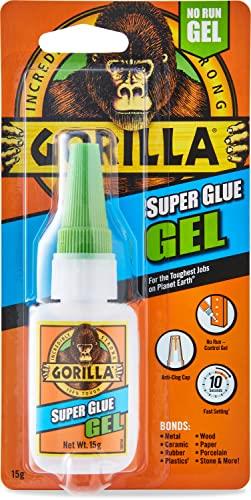Gorilla Super Glue Gel, 15 Gram, Clear, (Pack of 1)