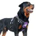 Auroth Tactical Dog Harness for Small Medium Large Dogs No Pull Adjustable Pet Harness Reflective K9 Working Training Easy Control Pet Vest Military Service Dog Harnesses (L, Purple Camo)