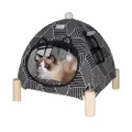 Cat and Dog Hammock, Pet Teepee House, Removable Portable Indoor/Outdoor pet Bed, Suitable for Cats and Small Dogs (Black Diamond Teepee House)