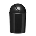 Umbra Mini Waste Can, 1-1/2 Gallon with Swing Lid (Gloss Black)