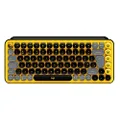 Logitech POP Keys Mechanical Wireless Keyboard with Customisable Emoji Keys, Spanish QWERTY Layout - Yellow/Black