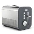 Breville High Gloss 2-Slice Toaster with High-Lift & Wide Slots | Grey & Stainless Steel [VTT968]