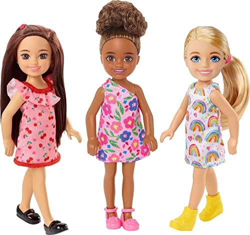 ​Barbie Chelsea Doll 3-Pack, 3 Chelsea Dolls Wearing Dresses and Shoes, Toy for Kids Ages 3 Years Old & Up [Amazon Exclusive]