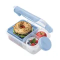 Smash Bento Lunch Box, Blue/Grey, 1.6 Liter Capacity
