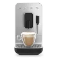 SMEG BCC02BLMAU 50's Style Black Automatic Espresso Coffee Machine + Frother Designed in Italy 19 Bar Pressure 150g Capacity 6 Beverage Function