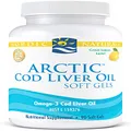 Nordic Naturals Arctic Cod Liver Oil - Promotes Heart and Brain Health, Supports Immune and Nervous Systems, Burpless Lemon Flavour, 90 Count