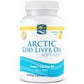 Nordic Naturals Arctic Cod Liver Oil - Promotes Heart and Brain Health, Supports Immune and Nervous Systems, Burpless Lemon Flavour, 90 Count