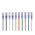 Monoprice SlimRun Cat6A Ethernet Patch Cable - Network Internet Cord - RJ45, Stranded, UTP, Pure Bare Copper Wire, 30AWG, 7 Feet, 10-Color, 10-Pack