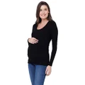 Ripe Women's Maternity Long Sleeve Organic Nursing Top Black Small