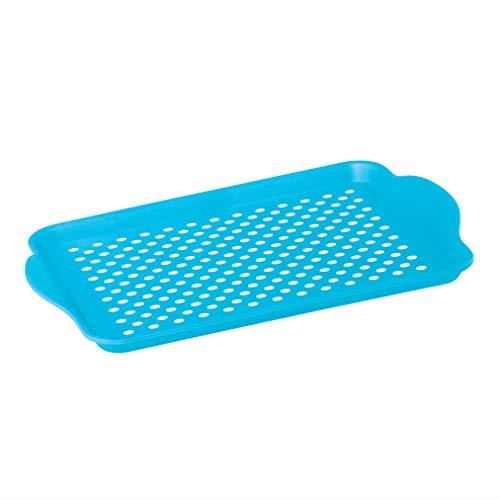 OGGI Anti Slip Serving Tray with Handles- Blue Rectangle Tray - Ideal Tray for Eating, Breakfast Tray, Food Tray, Appetizer Tray, Serving