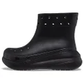 Crocs Unisex-Adult Classic Crush Rain Boots, Black, 8 Women/6 Men