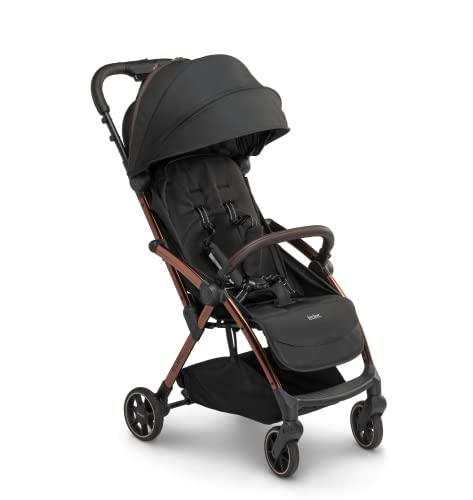 Leclerc Baby Influencer Baby Stroller (Black Brown)- Compact Fold, Ultra-Light Weight & Compact 6.6kg, Cot or Capsule, Travel Stroller, Airplane Overhead
