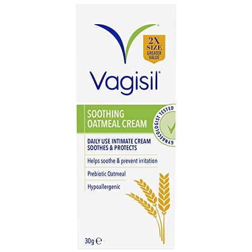 Vagisil Daily Soothe & Protect Cream For Women & Sensitive Skin With Natural Prebiotic Oatmeal, Gentle Formula For Daily Use, Fragrance Free, 30g