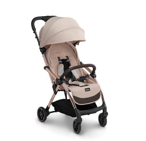 Leclerc Baby Influencer Baby Stroller (Sand Chocolate)- Compact Fold, Ultra-Light Weight & Compact 6.6kg, Cot or Capsule, Travel Stroller, Airplane Overhead