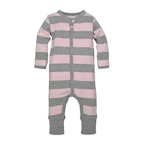 Burt's Bees Baby Baby Boys' Romper Jumpsuit, 100% Organic Cotton One-Piece Coverall, Blossom Rugby Stripe, 3-6 Months