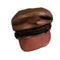 Fallenbrokenstreet The Bowie Leather Cap, Small/Medium Brown