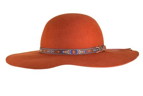 Fallenbrokenstreet Women's The Little Hippie Floppy Felt Hat, Rusty Orange, Small/Medium