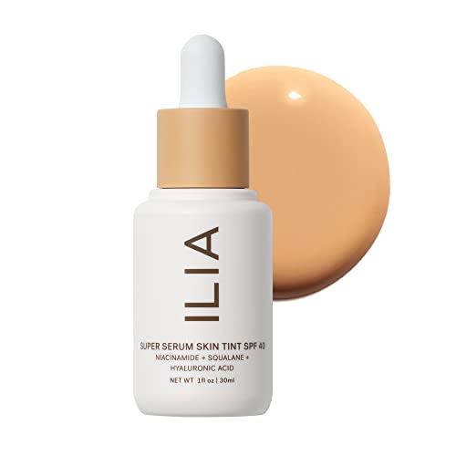 ILIA - Super Serum Skin Tint SPF 40 | Non-Comedogenic, Vegan, LIghtweight to Help Against Blue Light, Pollution while Hydrating, Smoothing, Refining (Shela ST8, 1 fl oz | 30 ml)