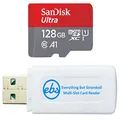 Everything But Stromboli SanDisk 128GB Micro SDXC Ultra Memory Card for Switch OLED Model Nintendo Gaming System (SDSQUA4-128G-GN6MN) Class 10 UHS-1 Bundle with (1) SD & MicroSD Memory Card Reader
