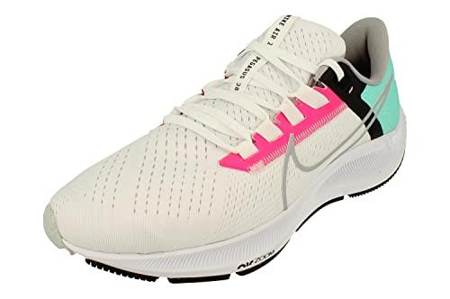 Nike Air Zoom Pegasus 38 Mens Running Trainers CW7356 Sneakers Shoes, White Wolf Grey Hyper Pink 102, 10.5