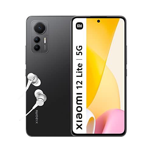 Xiaomi 12 Lite 5G Smartphone + Headphones, 8 + 128 GB Mobile Phone Without Contract, 6.55 Inch 120 Hz AMOLED Display, 108 MP Triple Camera, 4300 mAh, 67 W Turbo Charging, Black