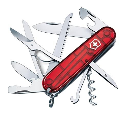 Victorinox Huntsman Swiss Army Pocket Knife - Jelly Red, Medium, (13713T)