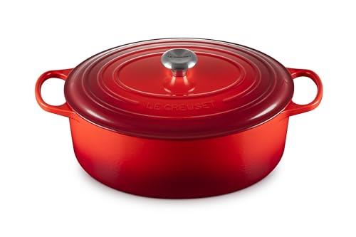 Le Creuset Enameled Cast Iron Signature Oval Dutch Oven, 9.5 qt., Cerise