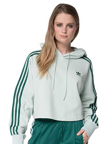 adidas Originals Women's Cropped Hooded Sweatshirt, vapour green, Medium