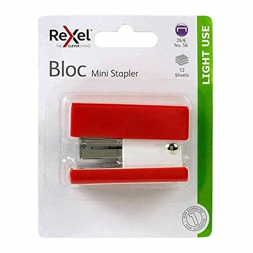 Rexel Bloc Mini Stapler, Red
