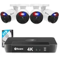 Swann Pro Enforcer™ 4 Dome Camera 8 Channel NVR Security System with 2TB, PoE 4K HD Video, Indoor or Outdoor Wired Surveillance CCTV, Colour Night Vision, Heat Motion Detection, LED lights, 889804