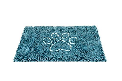 Dog Gone Smart Dirty Dog Microfiber Paw Doormat - Muddy Mats for Dogs - Super Absorbent Dog Mat Keeps Paws & Floors Clean - Machine Washable Pet Door Rugs with Non-Slip Backing | Medium Pacific Blue
