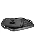 Bruntmor 2-in-1 Pre-Seasoned Square Cast Iron Reversible Griddle Grill Pan Cookware for Single Burner Stove Tops, 10X10 with Grip Handle and Heavy Grill Press, All Stove Types and Oven-Safe, Black.