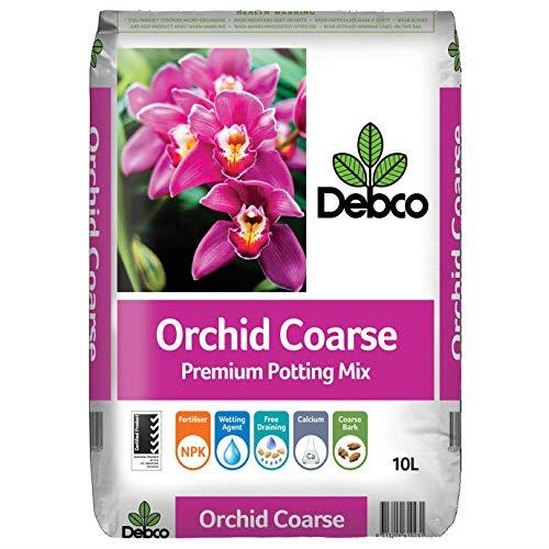 Debco Orchid Mix Coarse Premium Potting Mix 10L - Use with Houseplants - Growing Large Orchids - Trace Elements with Fertiliser