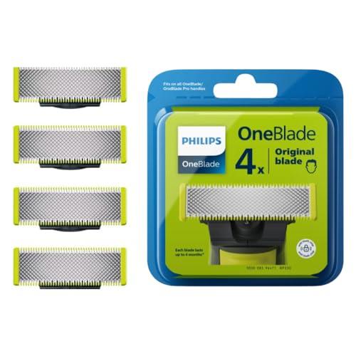 Philips OneBlade Face Replacement Blade - Fits all OneBlade Handles, 4 Pack, QP240/50
