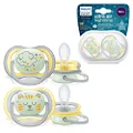 Philips Avent SCF376/01 Nighttime Glow Ultra Air Soothers for 18 Months Babies, Mixed Colors (Pack of 2)