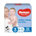 Huggies Ultra Dry Nappies Boy Size 3 (6-11kg) 22 Count