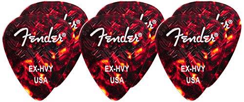 Fender Wavelength Guitar Picks 351 Shape, Tortoise Shell, Extra Heavy, 6-Pack