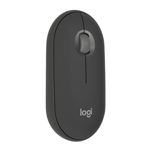 Logitech Pebble Mouse 2 M350s Slim Bluetooth Wireless Mouse, Portable, Lightweight, Customisable Button, Quiet Clicks, Easy-Switch for Windows, macOS, iPadOS, Android, Chrome OS - Graphite