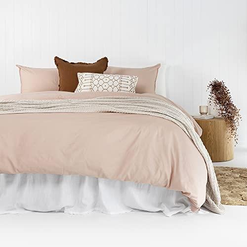 Bambury Temple Organic Cotton Quilt Cover Set, Rosewater, Double Bed