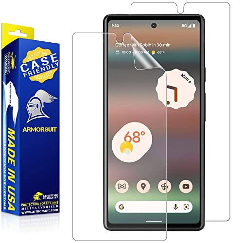 [2 Pack] ArmorSuit MilitaryShield Anti-Glare Screen Protector Designed for Google Pixel 6a (2022) Case Friendly Matte Film - Made in USA