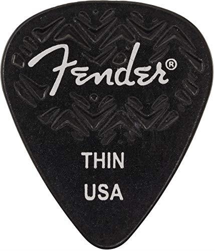 Fender 351 Shape, Thin Black Guitar Pick (6)