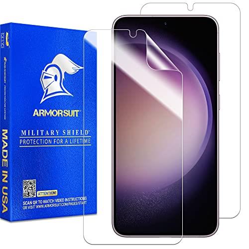 Armor Suit 2 Pack MilitaryShield Screen Protector Designed for Samsung Galaxy S23 Plus 5G / Galaxy S23+ (6.6 Inch, 2023 Release) Case Friendly HD Clear Film - Made in USA