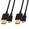 Amazon Basics USB 2.0 A-Male to Micro B Cable (2 Pack), 1.83m, Black