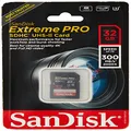 Sandisk SDSDXPK-032G-ANCIN Extreme Pro Flash Memory Card 32 GB SDHC UHS-II, Black
