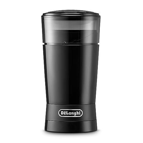 De'Longhi Electric Coffee Grinder KG200, Coffee Bean Grinder with Stainless Steel Blades, One-Touch Activation, Includes Cleaning Brush, 170W, Black
