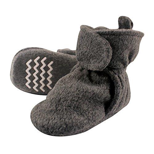 Hudson Baby Unisex-Child Cozy Fleece Booties Slipper Sock, Dark Gray, 18-24 Months