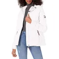 Tommy Hilfiger Women's Puffer Lightweight Hooded Jacket with Drawstring Packing Bag, White, X-Large