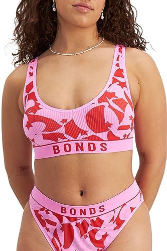 Bonds Women's Retro Rib Deep V Crop, Print L4F (1 Pack), 8